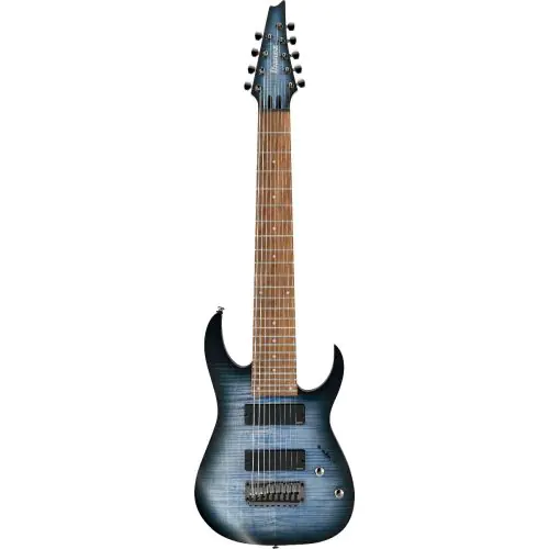 Ibanez RGIR9FME FDF RG Iron Label 9 String 28" scale Faded Denim Burst Flat Electric Guitar, RGIR9FMEFDF