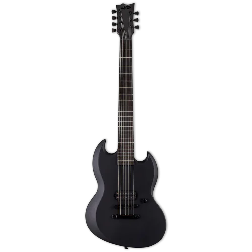 ESP LTD VIPER-7 Baritone Black Metal Black Satin Electric Guitar, LVIPER7BBKMBLKS