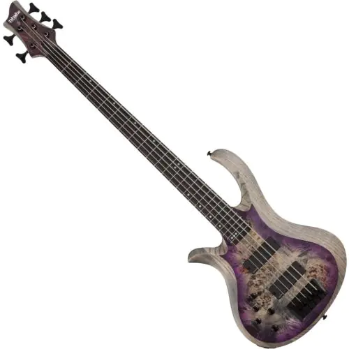 Schecter RIOT-5 Left Hand Electric Bass in Satin Aurora Burst, 1455