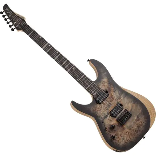 Schecter Reaper-6 Left Handed Electric Guitar in Satin Charcoal Burst, 1512