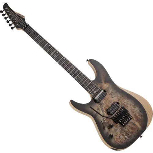 Schecter Reaper-6 FR-S Left Handed Electric Guitar in Satin Charcoal Burst, 1514