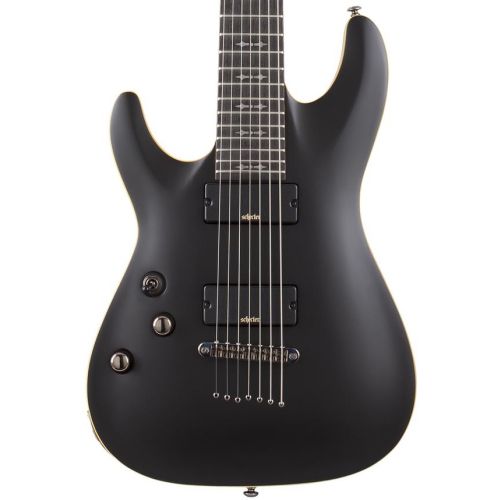 Schecter Demon 7 Left Handed Electric Guitar in Satin Black