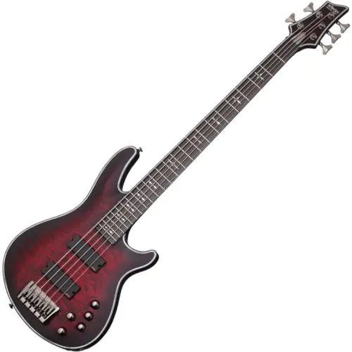 Schecter Hellraiser Extreme-5 Electric Bass Crimson Red Burst Satin, 1919