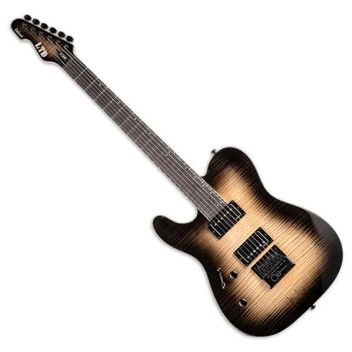 ESP LTD TE-1000 Evertune Left-Handed Electric Guitar Black Natural Burst, LTE1000ETFMBLKNBLH