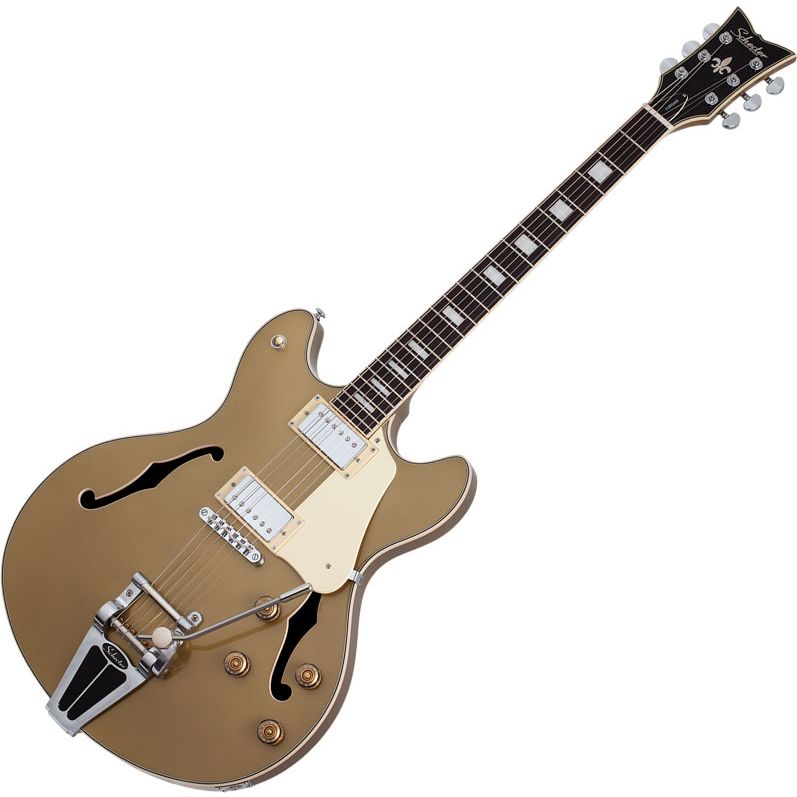 Schecter Corsair SemiHollow Electric Guitar Gold Top