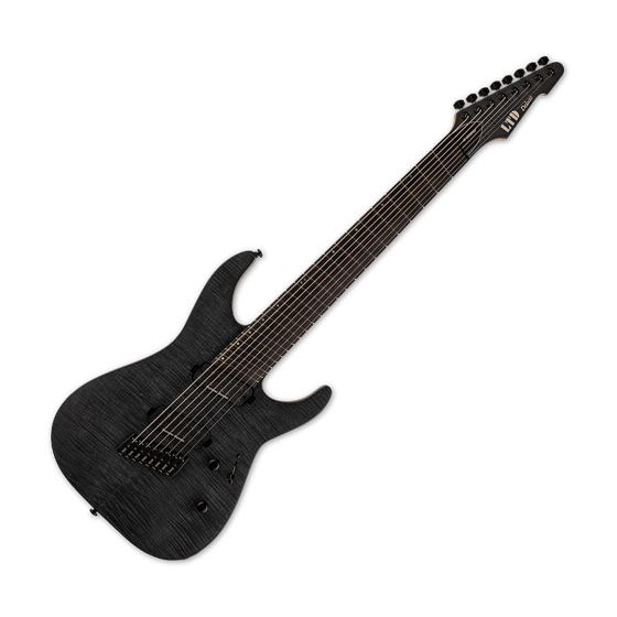 ESP LTD M-1008 Multi-Scale 8 String Electric Guitar See Thru Black Satin, LM1008MSFMSTBLKS