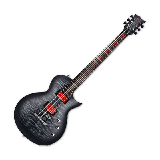 ESP Ben Burnley EC Baritone Electric Guitar See Thru Black Sunburst Satin, EBENBBQMSTBLKSBS