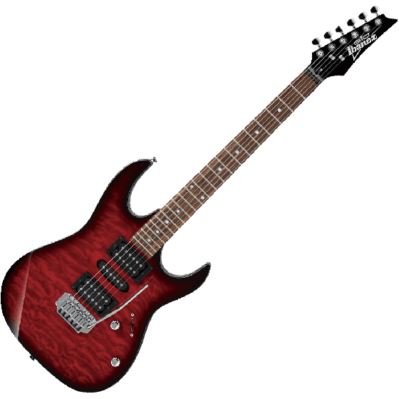 Ibanez GIO RX GRX70QA Electric Guitar in Transparent Red Burst, GRX70QATRB