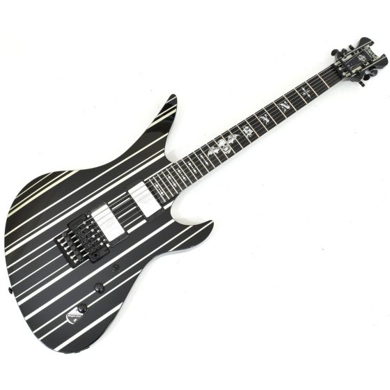Schecter Signature Synyster Custom Electric Guitar Gloss Black Silver Pin Stripes B-Stock 0006, SCHECTER1740.B 0006