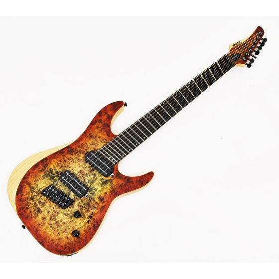 Schecter Reaper-7 Multiscale Electric Guitar in Satin Inferno Burst Prototype 1987, 2120.B 1987