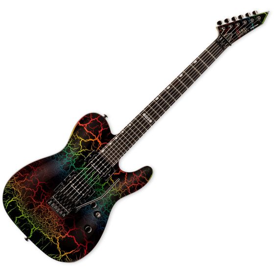 ESP LTD Eclipse 87 Electric Guitar in Rainbow Crackle Finish, LECLIPSE87RBCRK