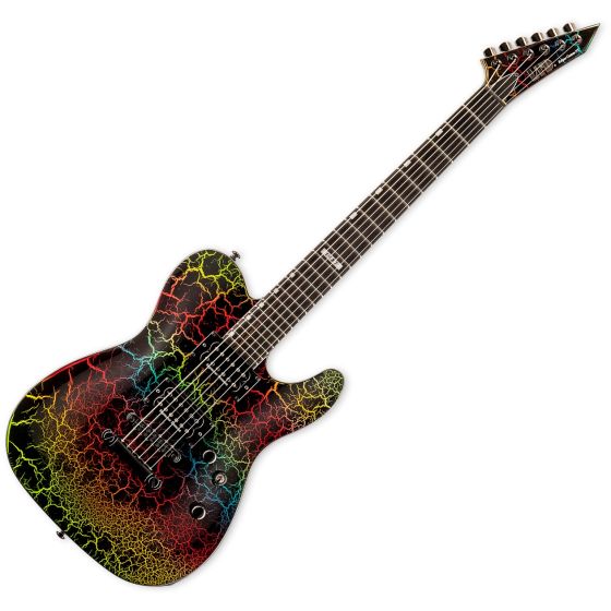 ESP LTD Eclipse 87 NT Electric Guitar in Rainbow Crackle Finish, LECLIPSENT87RBCRK