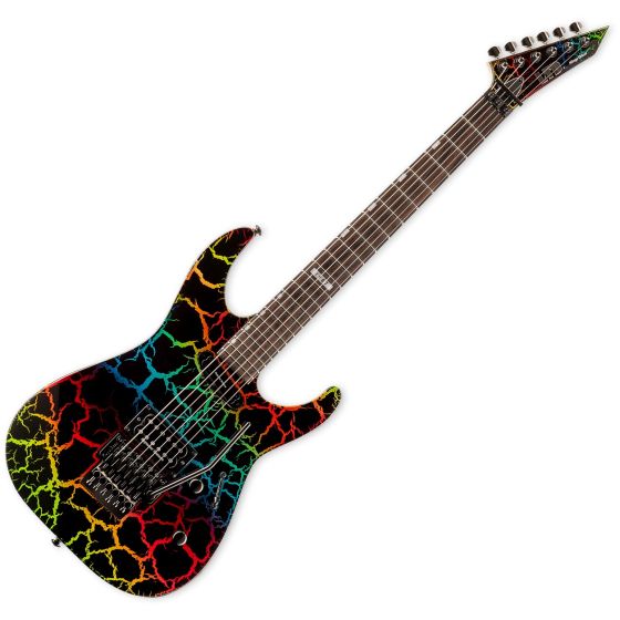 ESP LTD Mirage Deluxe 87 Electric Guitar in Rainbow Crackle Finish, LMIRAGEDX87RBCRK