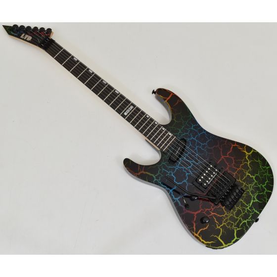 ESP LTD Mirage Deluxe 87 Left-Handed Guitar Rainbow Crackle B-Stock 0650, LMIRAGEDX87RBCRKLH