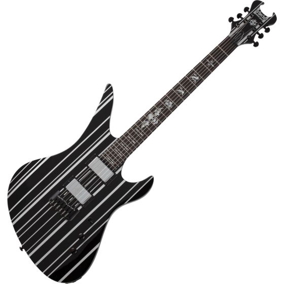 Schecter Synyster Custom HT Guitar Gloss Black Silver Pin Stripes, 1747