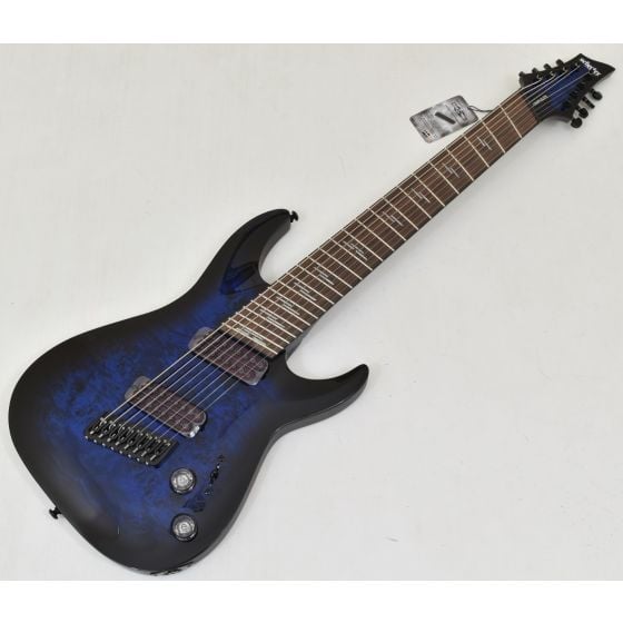Schecter Omen Elite-8 Multiscale Guitar See Thru Blue Burst, 2467