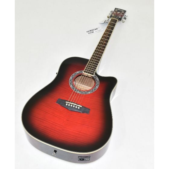 Ibanez PF28ECETRS PF Series Acoustic Guitar in Transparent Red Sunburst 0057