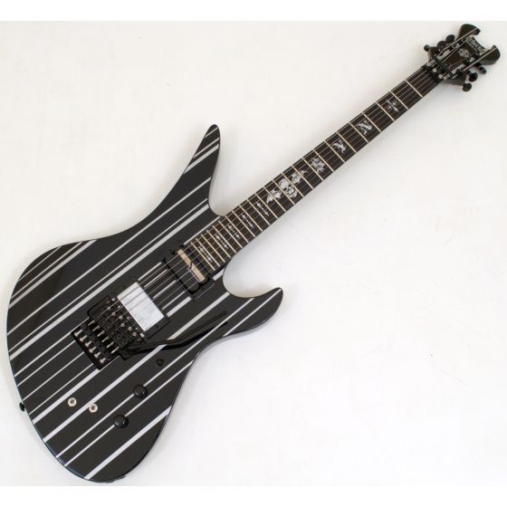 Schecter Synyster Custom-S Guitar Gloss Black Silver Pin Stripes B-Stock 0553, 1741