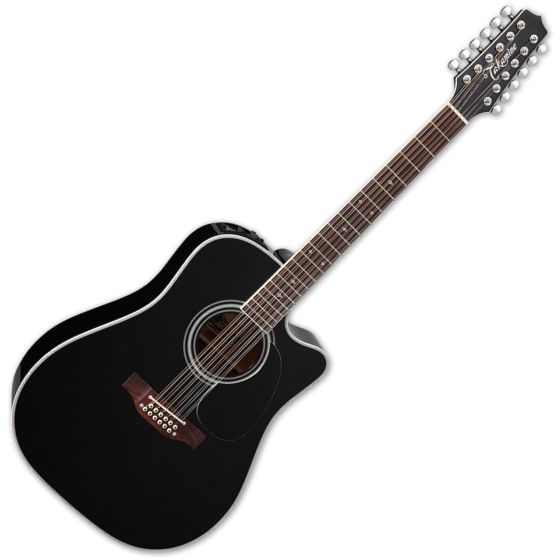 Takamine EF381SC Legacy Series 12 String Acoustic Guitar in Gloss Black Finish, TAKEF381SC