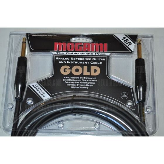 Mogami Gold Instrument Cable 18 ft., Gold-Instrument-18