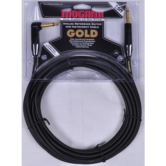 Mogami Gold Instrument R Cable 25 ft., Gold-Instrument-25R