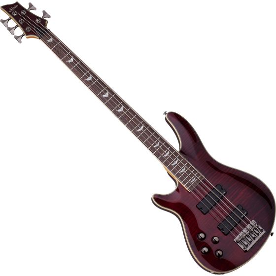 Schecter Omen Extreme-5 Left-Handed Electric Bass in Black Cherry Finish, 2047