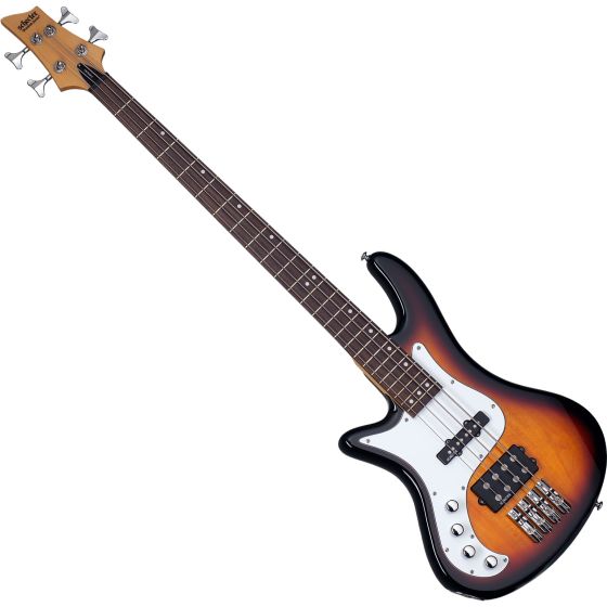 Schecter Stiletto Vintage-4 Left-Handed Electric Bass 3-Tone Sunburst, 2528