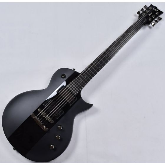 ESP LTD Deluxe EC-1000 Electric Guitar in Satin Black with Gloss Stripe, EC-1000 Black Stripe