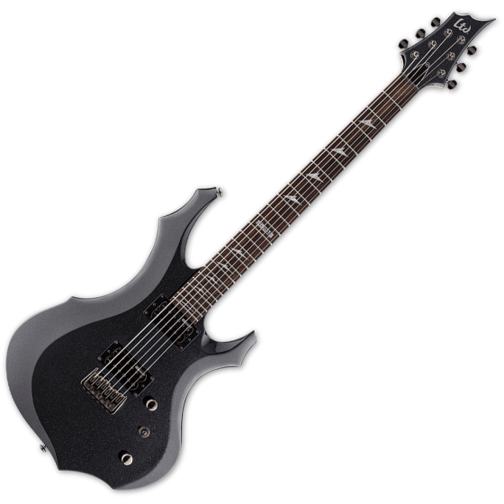 ESP LTD F-200B Baritone Electric Guitar in Charcoal Metallic Finish, LF200BCHM