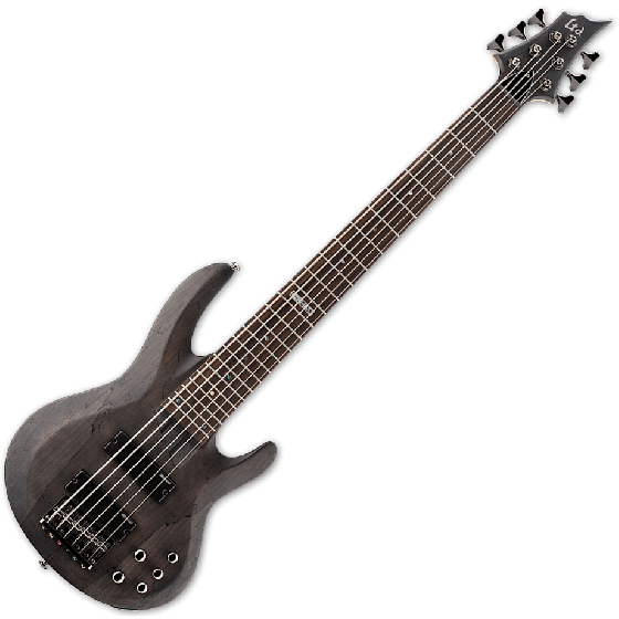 ESP LTD B-206SM Electric Bass in See Thru Black Satin, B-206SM-STBLKS
