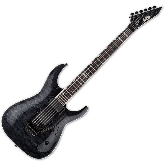 ESP LTD MH-401FR QM Electric Guitar in See-Thru Black, MH-401FR STBLK