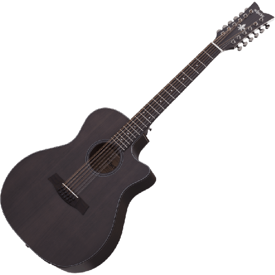 Schecter Orleans Studio-12 Acoustic Guitar in Satin See Thru Black Finish, 3714