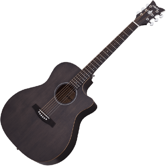 Schecter Deluxe Acoustic Guitar in Satin See Thru Black Finish, 3716