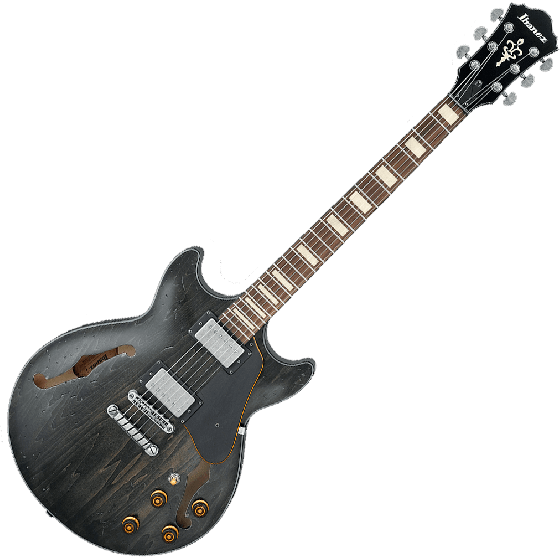 Ibanez Artcore Vintage AMV10A Semi-Hollow Electric Guitar in Transparent Black Low Gloss, AMV10ATKL