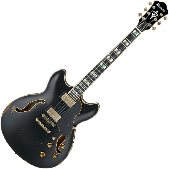 Ibanez Artstar Vintage ASV100DG Semi Hollow Electric Guitar in Black Low Gloss, ASV100DGBKL