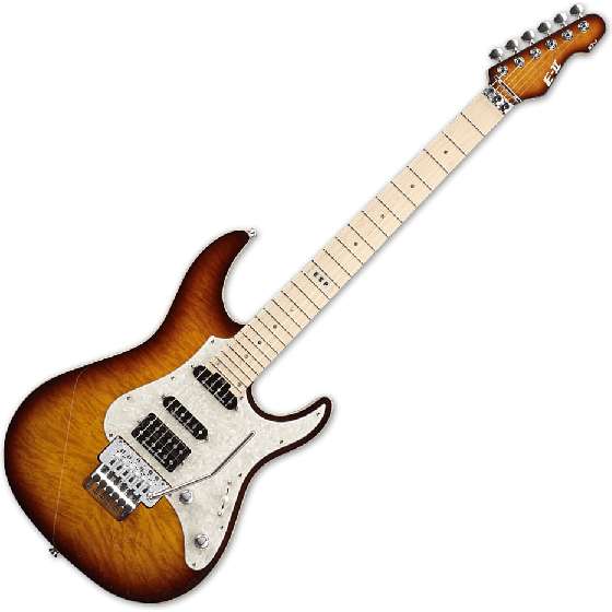 ESP E-II ST-1 QM Electric Guitar in Tea Sunburst, E-II ST-1 QM