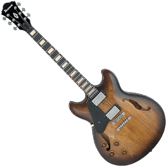 Ibanez Artcore Vintage ASV10AL Semi-Hollow Left-Handed Electric Guitar in Tobacco Burst Low Gloss, ASV10ALTCL