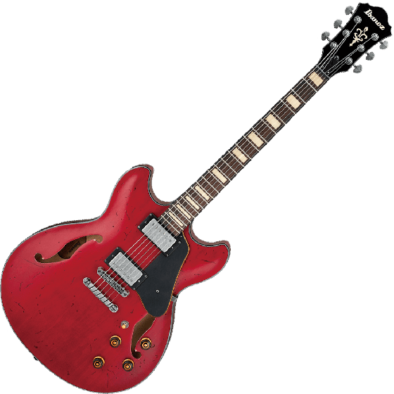 Ibanez Artcore Vintage ASV10A Semi-Hollow Electric Guitar in Transparent Cherry Red Low Gloss, ASV10ATRL