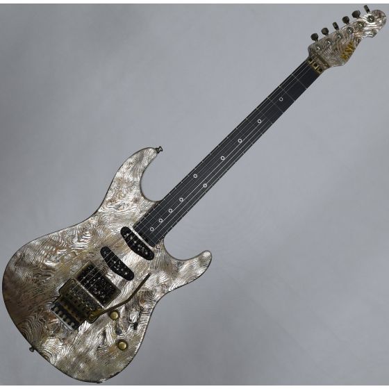 ESP Exhibition Limited Snapper-CTM FR Sand-Blast Maziora Gold Leaf Electric Guitar, EEX1742