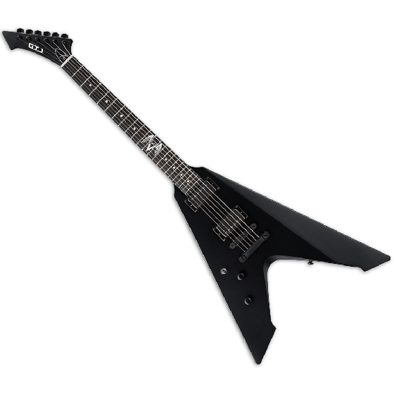 ESP LTD James Hetfield Vulture Left Handed Electric Guitar in Black Satin, LVULTUREBLKSLH