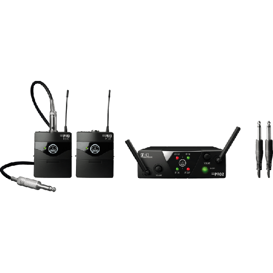 AKG WMS40 Mini Dual Instrumental Set Wireless Microphone System - Band C & D, 3351H00060