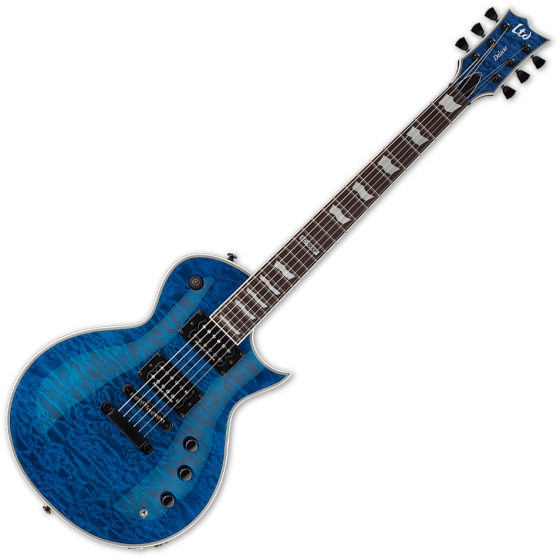 ESP LTD EC-1000 Piezo Quilted Maple Electric Guitar See Thru Blue, LEC1000PIEZOQMSTB