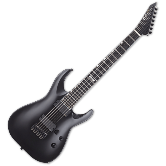 ESP E-II Horizon NT-7B Hipshot 7 String Baritone Electric Guitar Black Satin, EIIHORNT7BHSBLKS