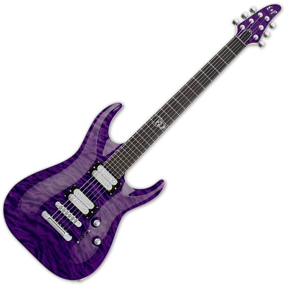 ESP Rob Caggiano QM Signature Electric Guitar See Thru Purple, EROBCQMSTP