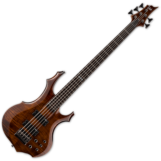 ESP LTD F-155DX Flamed Maple Top 5-String Electric Bass Walnut Brown, LF155DXWBR