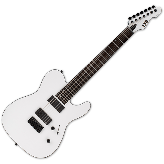 ESP LTD TE-417 7-String Electric Guitar Snow White Satin, LTE417SWS