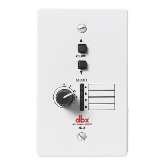 dbx ZC8 Wall Mounted Zone Controller, DBXZC8V