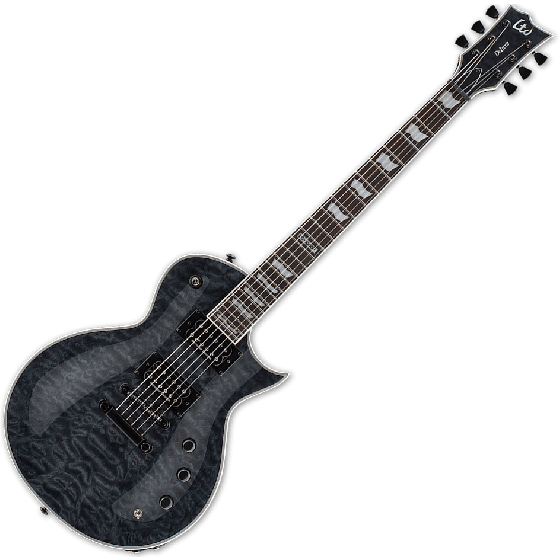 ESP LTD EC-1000 Piezo Quilted Maple Electric Guitar See Thru Black, LEC1000PIEZOQMSTBLK