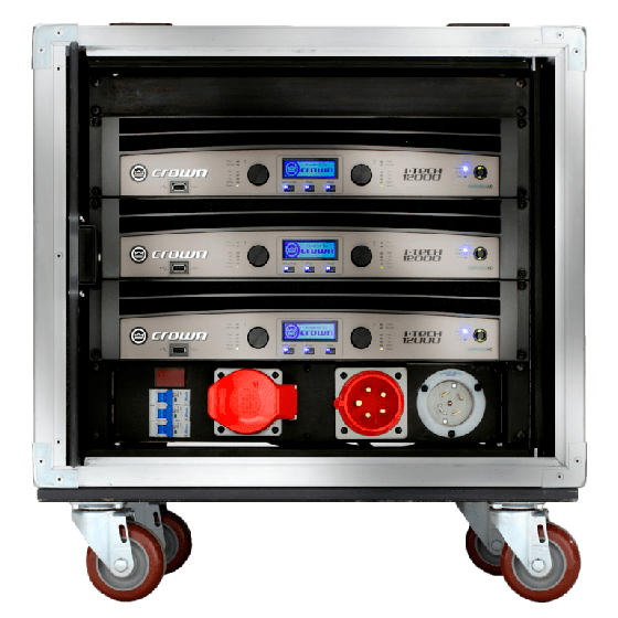 Crown Audio Vrack 1200HD Loaded Amplifier Rack, GIT12HDVRACK