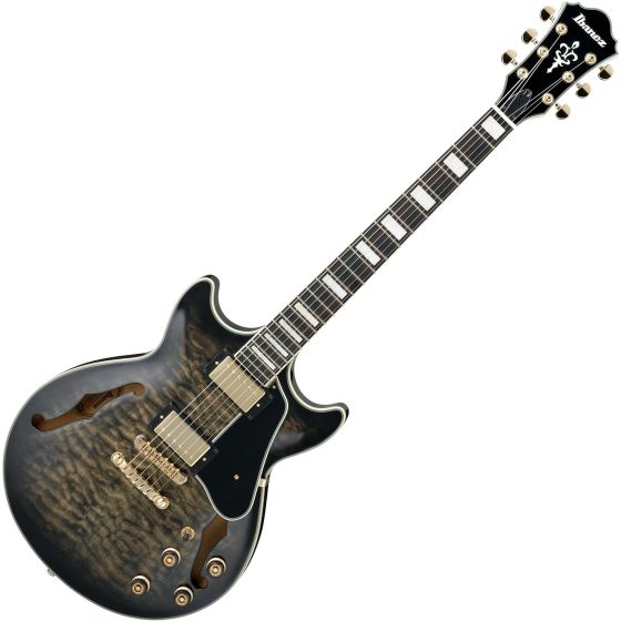 Ibanez Artcore Expressionist AM93 Hollow Body Electric Guitar Transparent Black Sunburst, AM93TKS